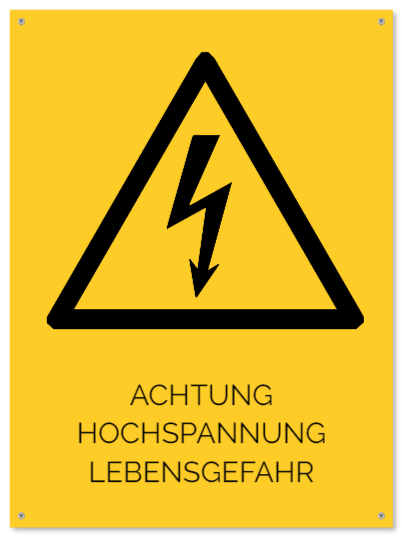 warnschilder wie Aluminiumschild