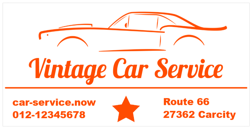 Fahrzeugbeschriftung für Autowerkstatt – Vintage Car Service