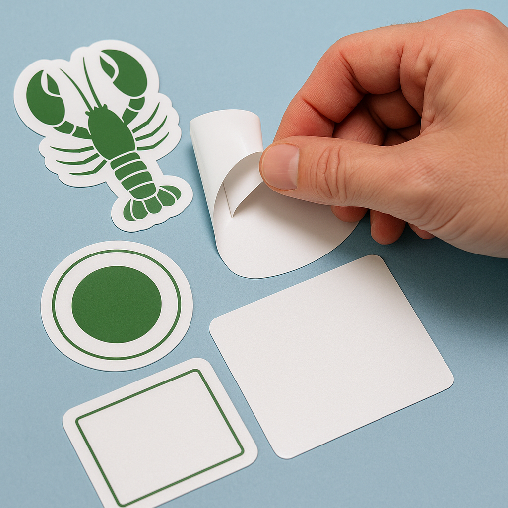 Beispiel für konturgeschnittene (Die-Cut) individuelle Aufkleber